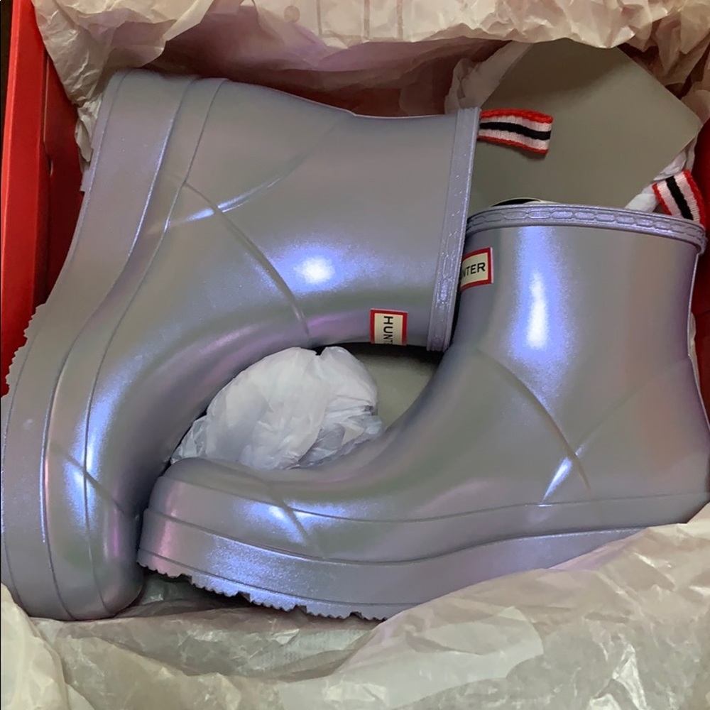 Hunter boots purple